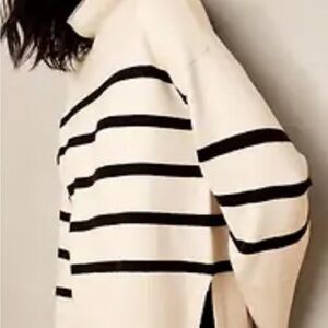 Banana Republic turtleneck Long Sleeve Drop Shoulders Striped Sweater Sz XS.